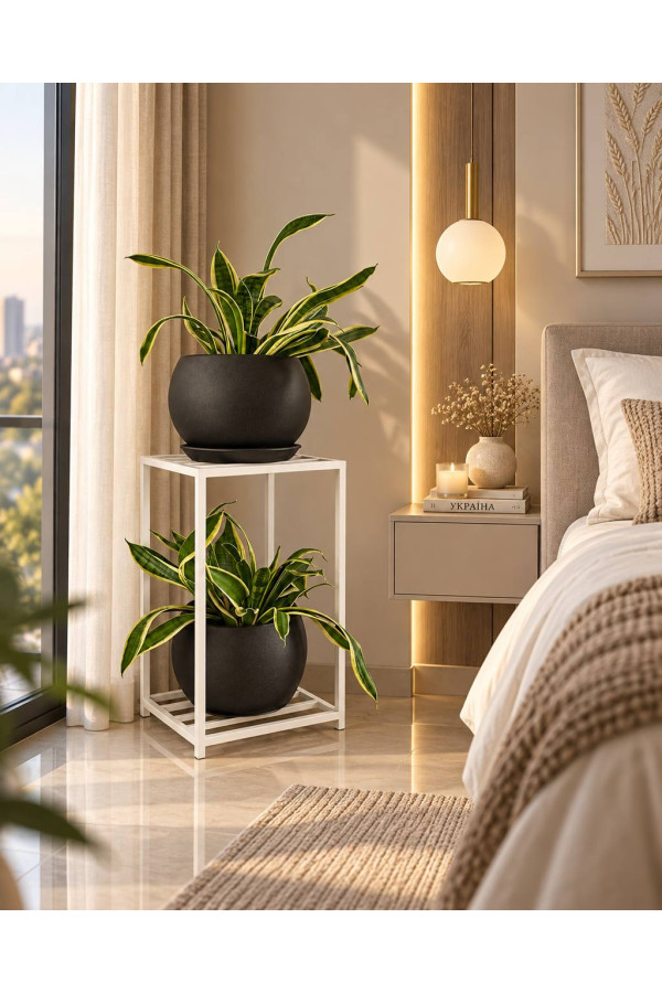 Підставка для квітів та декору металева 60 см, Біла